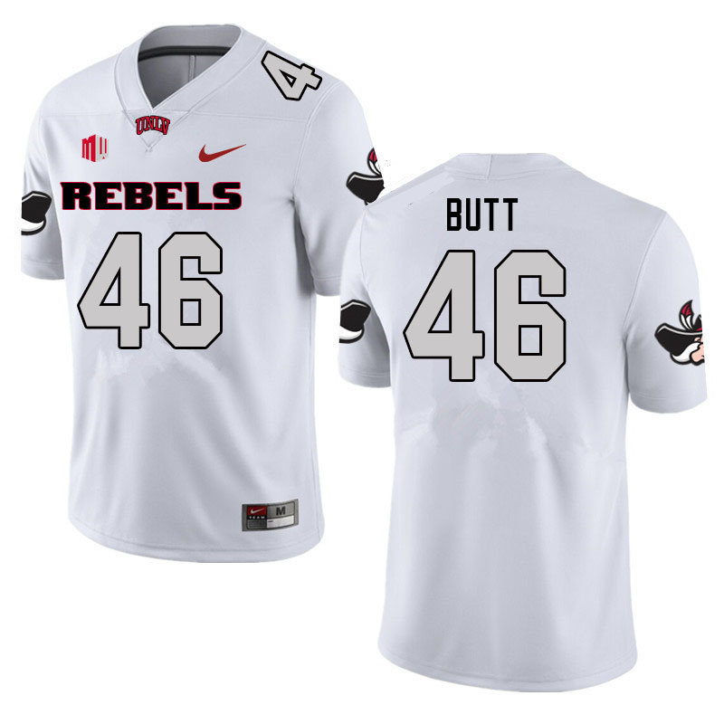 Men #46 Charlton Butt UNLV Rebels College Football Jerseys Sale-White